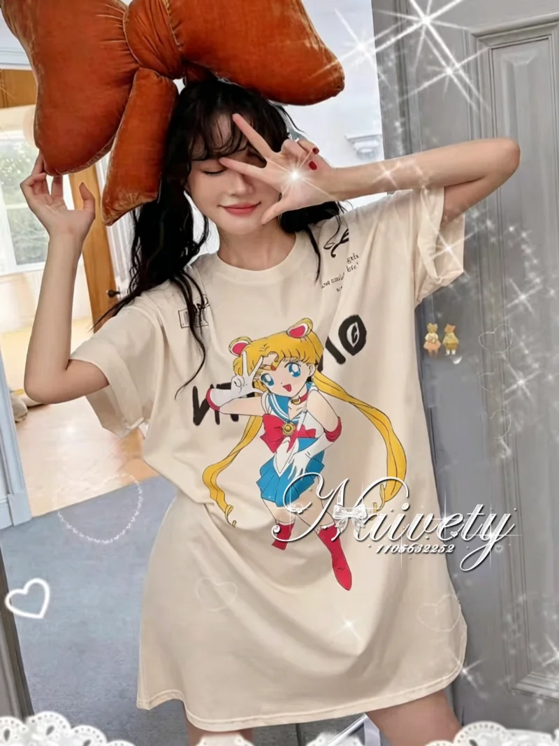 2026 Summer Sailor Moon Print Cotton T-shirt, Kids & Adults Casual Sportswear, Anime Usagi Tsukino Cute Manga Graphic Loose Tee
2026 Summer Sailor Moon Print Cotton T-shirt, Kids & Adults Casual Sportswear, Anime Usagi Tsukino Cute Manga Graphic Loose Tee