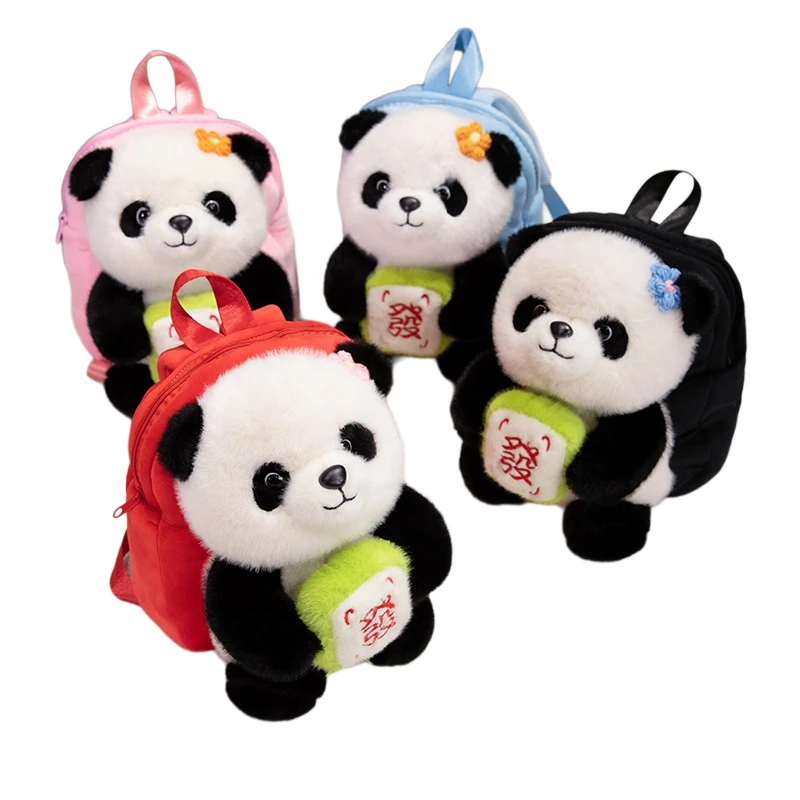 Panda Bear Plush Backpack Stuffed Cartoon Animal Holding Fa Mahjong Pink Blue Black Red Double Shoudler Bag Birthday Present
Panda Bear Plush Backpack Stuffed Cartoon Animal Holding Fa Mahjong Pink Blue Black Red Double Shoudler Bag Birthday Present