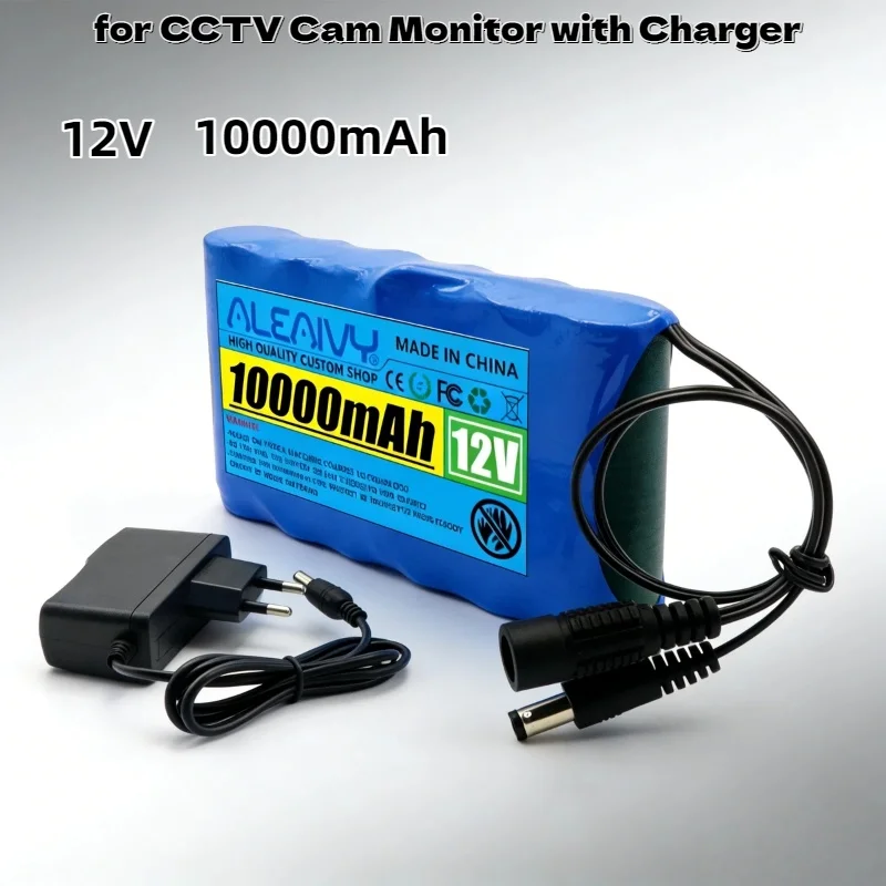 New Portable12V 10Ah Rechargeable Lithium Ion Battery Pack DC 12.6V High Capacity Power Supply for CCTV Cam Monitor with Charger
New Portable12V 10Ah Rechargeable Lithium Ion Battery Pack DC 12.6V High Capacity Power Supply for CCTV Cam Monitor with Charger