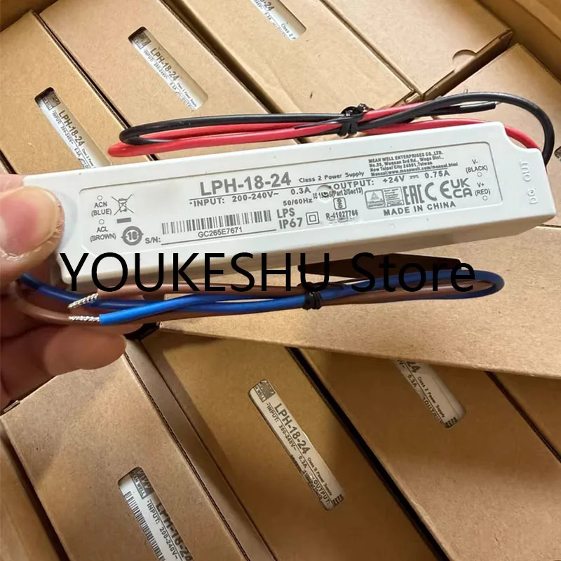 LPH-18-24 waterproof power supply AC180-264V DC24V 0.75A IP67 waterproof suitable for LED lighting, advertising light boxes, etc
LPH-18-24 waterproof power supply AC180-264V DC24V 0.75A IP67 waterproof suitable for LED lighting, advertising light boxes, etc