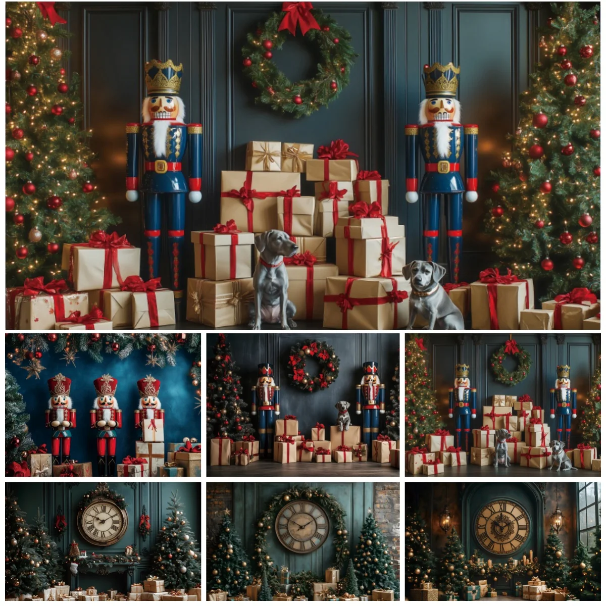 Luxury Christmas Nutcracker Photography Backgrounds Gift Wreath Tree Clock Kids Family Holiday Celebration Decoration Backdrops
Luxury Christmas Nutcracker Photography Backgrounds Gift Wreath Tree Clock Kids Family Holiday Celebration Decoration Backdrops