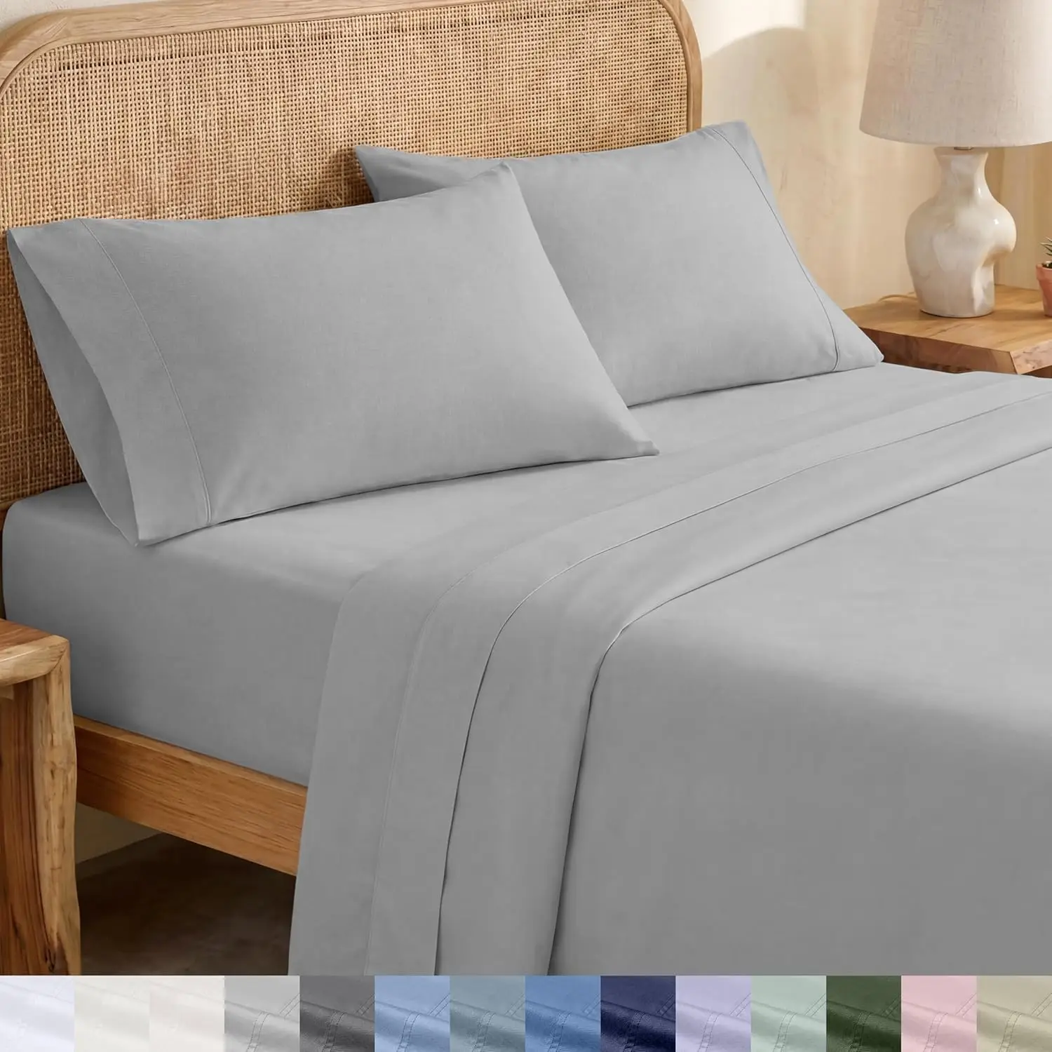Queen Bed Sheets - Soft 100% Organic Cotton Sheets with Deep Pockets, Crisp Percale, Breathable and
Queen Bed Sheets - Soft 100% Organic Cotton Sheets with Deep Pockets, Crisp Percale, Breathable and