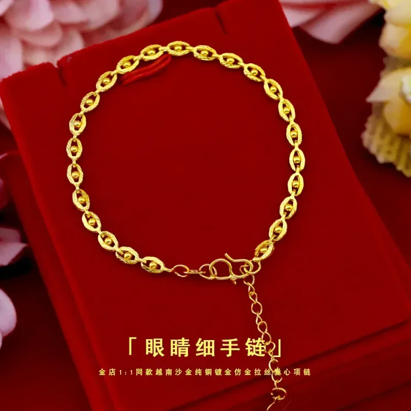9999 Real Gold 24K Gold Jewelry Round Bead Eye Fine Bracelet Japanese and Korean Bracelet Women
9999 Real Gold 24K Gold Jewelry Round Bead Eye Fine Bracelet Japanese and Korean Bracelet Women