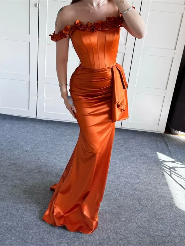 Classic Orange Strapless 3D Floral Corset Lace Up Mermaid Formal Evening Dresses Party Prom Gowns Customized
Classic Orange Strapless 3D Floral Corset Lace Up Mermaid Formal Evening Dresses Party Prom Gowns Customized