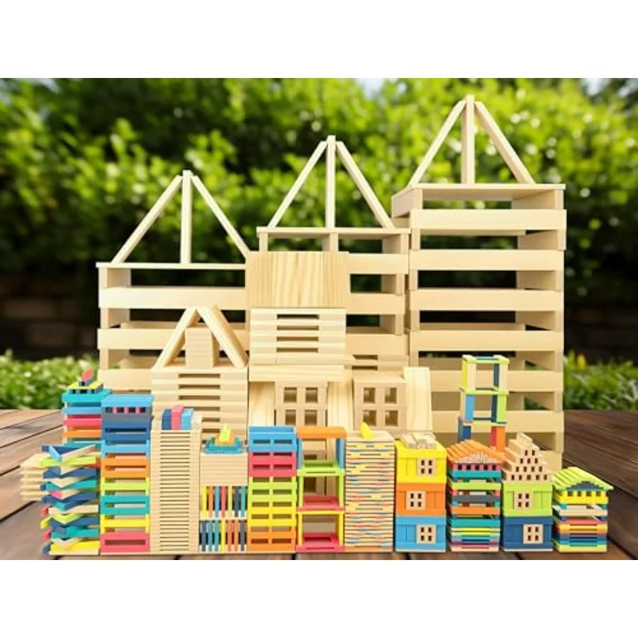 300 Pcs Rainbow Wooden Building Blocks for Ages 3-12 Colorful Pine STEM Construction Toy Vibrant Open-Ended Creative Building B
300 Pcs Rainbow Wooden Building Blocks for Ages 3-12 Colorful Pine STEM Construction Toy Vibrant Open-Ended Creative Building B