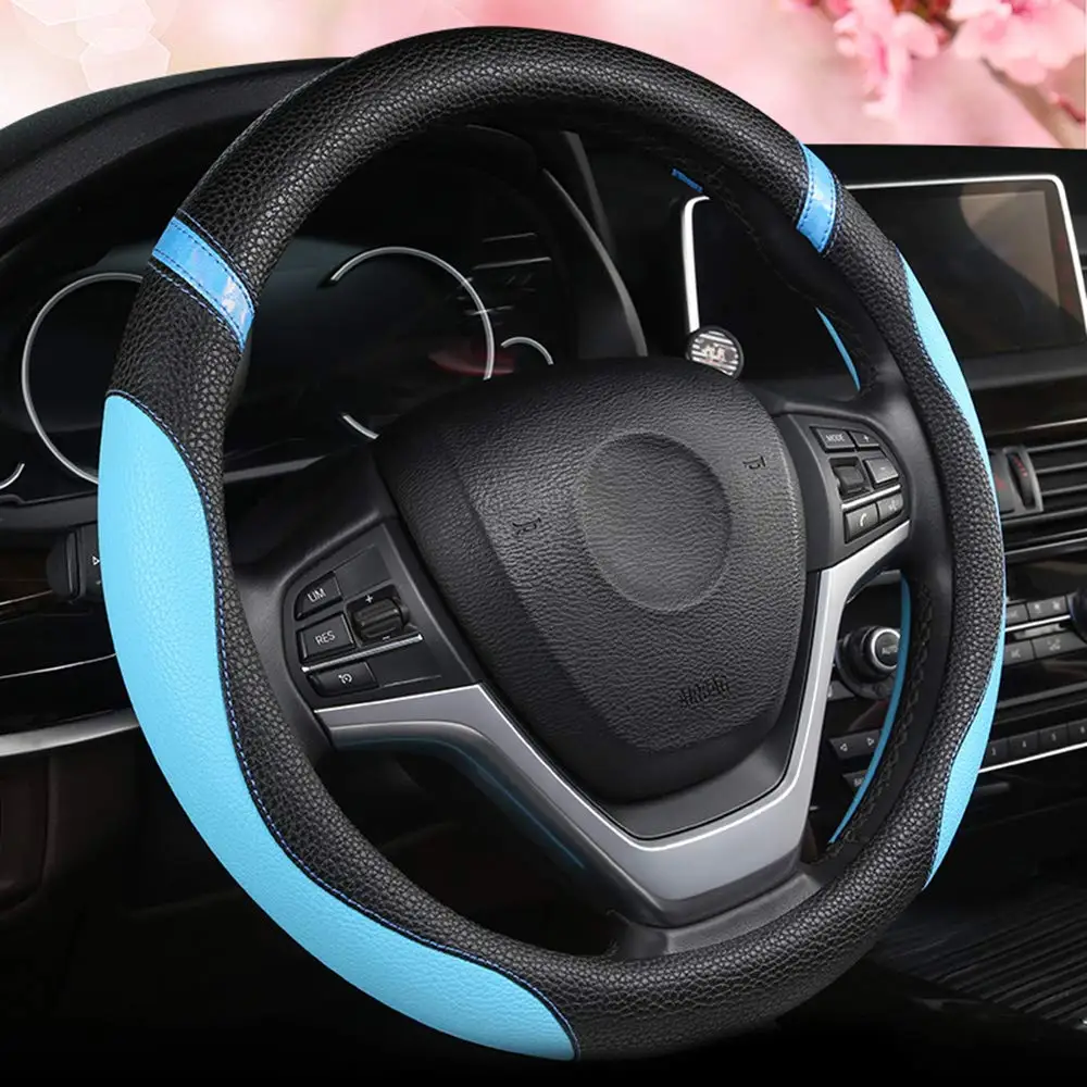 Universal Leather Steering Wheel Cover for Women Steering Wheel Cover for Car 15 inch (Blue)
Universal Leather Steering Wheel Cover for Women Steering Wheel Cover for Car 15 inch (Blue)