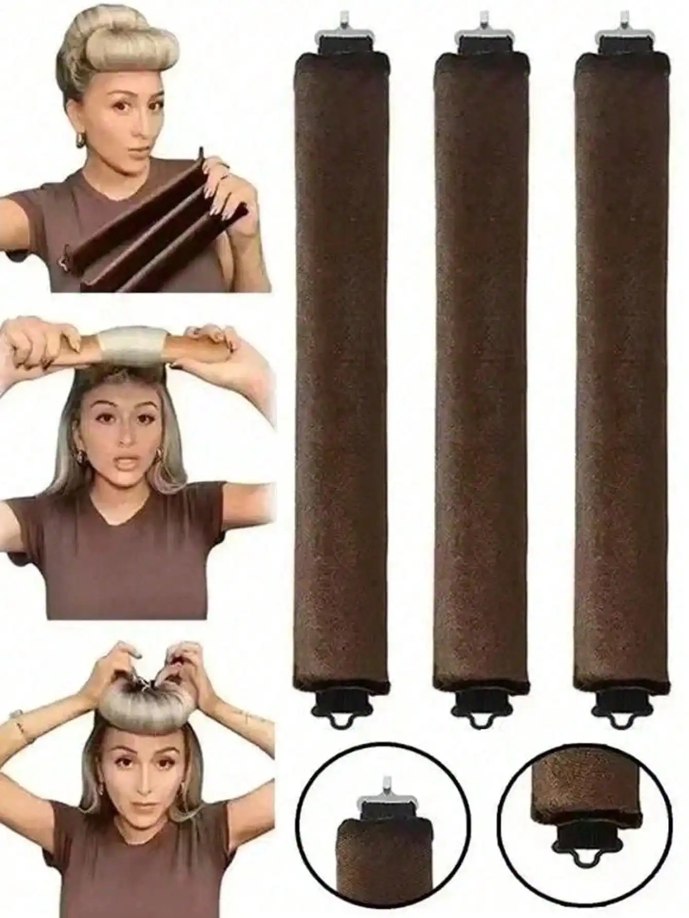 5pcs No-Heat Curling Iron Set, Includes: No-Heat Curling Wand, Satin Sleep Cap, No-Heat Hair Band, Hair Scrunchies, Soft Sleep Cap, Flexible Styling Tool, Suitable For Women With Long Hair To Create Wavy Hairstyles
5pcs No-Heat Curling Iron Set, Includes: No-Heat Curling Wand, Satin Sleep Cap, No-Heat Hair Band, Hair Scrunchies, Soft Sleep Cap, Flexible Styling Tool, Suitable For Women With Long Hair To Create Wavy Hairstyles