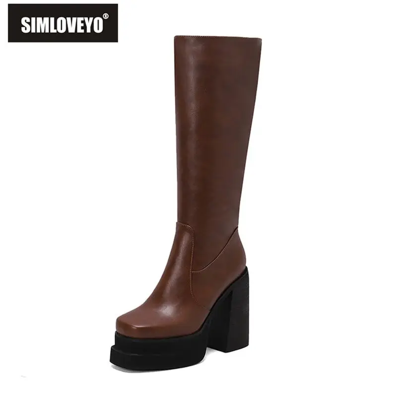 SIMLOVEYO Women Riding Boots Square Toe Chunky Heels 12cm Double Platform 4cm Zipper Big Size 42 43 Fashion Dating Knee Booties
SIMLOVEYO Women Riding Boots Square Toe Chunky Heels 12cm Double Platform 4cm Zipper Big Size 42 43 Fashion Dating Knee Booties