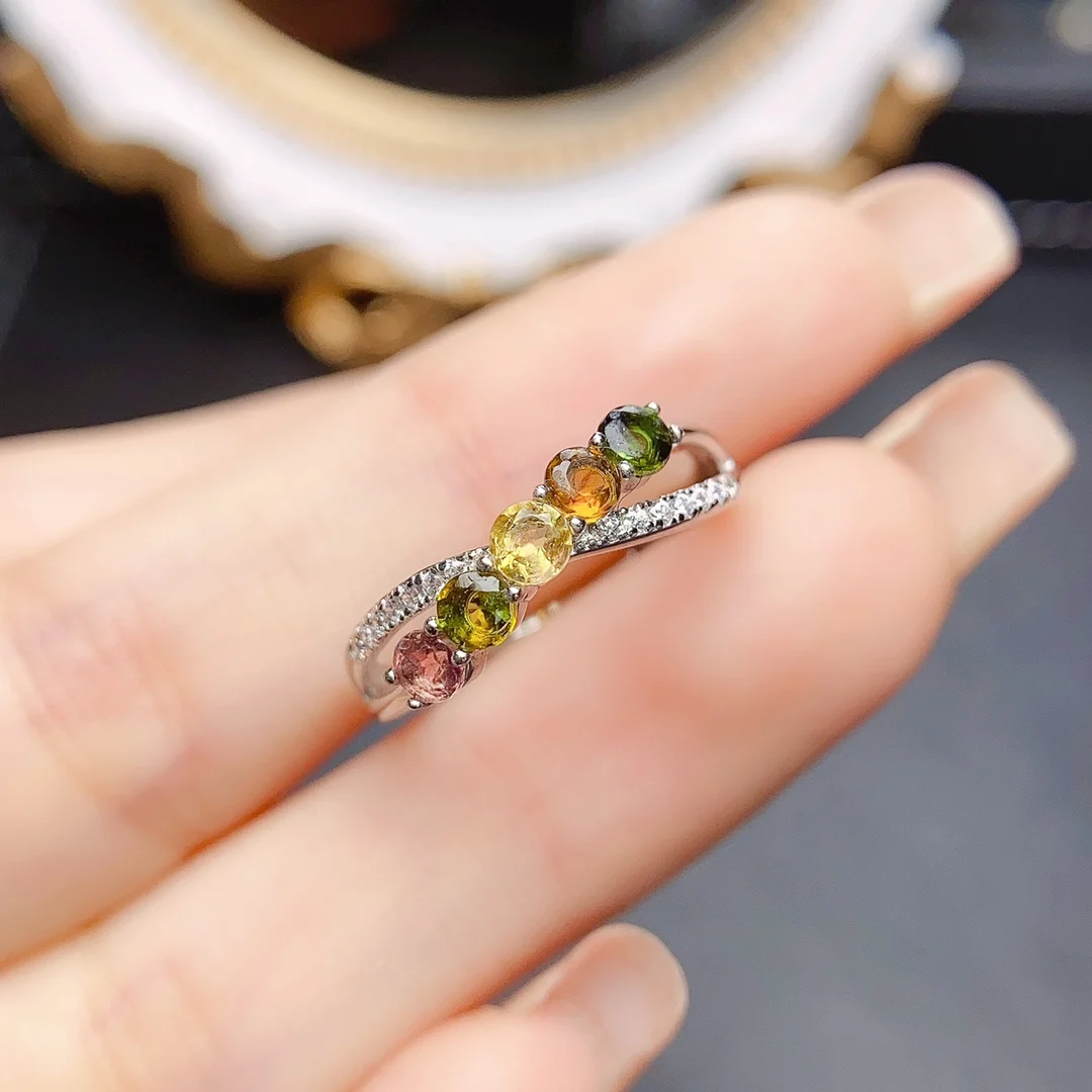 FS 3mm Natural Tourmaline S925 Sterling Silver Ring for Women Fine Fashion Charm Weddings Jewelry With Certificate MeiBaPJ New
FS 3mm Natural Tourmaline S925 Sterling Silver Ring for Women Fine Fashion Charm Weddings Jewelry With Certificate MeiBaPJ New