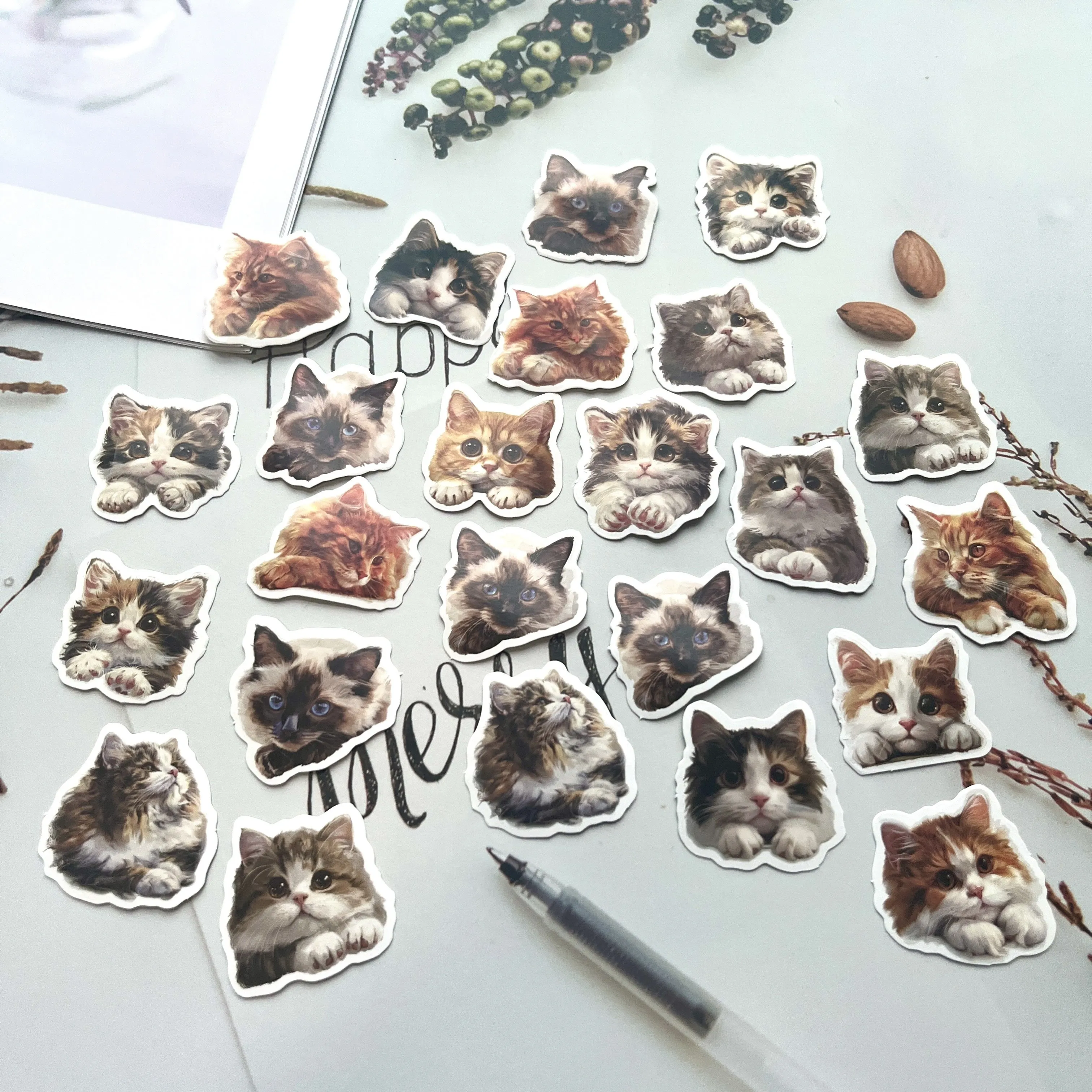 50pcs Whimsical Cat Animal Printed Decoration Stickers for Junk Journal Paper Craft Water Bottles, Laptop
50pcs Whimsical Cat Animal Printed Decoration Stickers for Junk Journal Paper Craft Water Bottles, Laptop