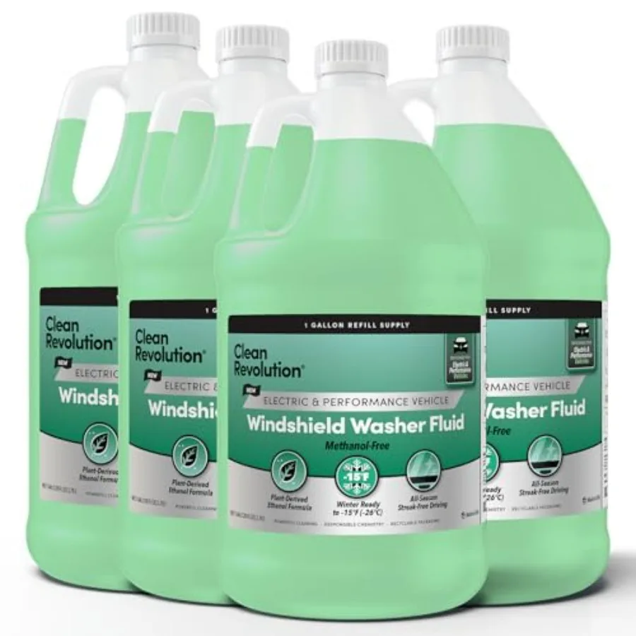 EV windshield washer fluid, 128oz 4-pack, methanol-free, winter-ready to -15F, blue, for electric and performance vehicles
EV windshield washer fluid, 128oz 4-pack, methanol-free, winter-ready to -15F, blue, for electric and performance vehicles