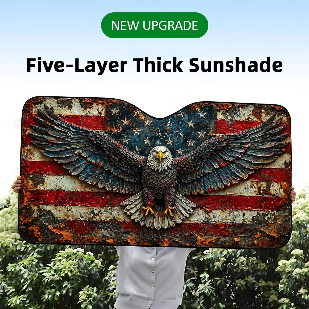 American Eagle Flag Sun Visor Foil Windshield Sunshades UV Protector & Heat Shield Car Front Window Foldable
American Eagle Flag Sun Visor Foil Windshield Sunshades UV Protector & Heat Shield Car Front Window Foldable