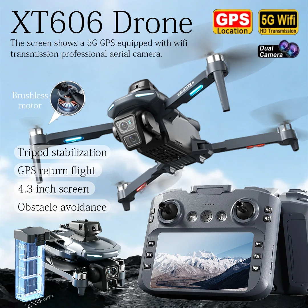XT606 Drone Professional 8K Gimbal Dual Cameras Aerial Helicopters 5G WIFI Brushless GPS Obstacle Avoidance Quadcopter Aircrafts
XT606 Drone Professional 8K Gimbal Dual Cameras Aerial Helicopters 5G WIFI Brushless GPS Obstacle Avoidance Quadcopter Aircrafts