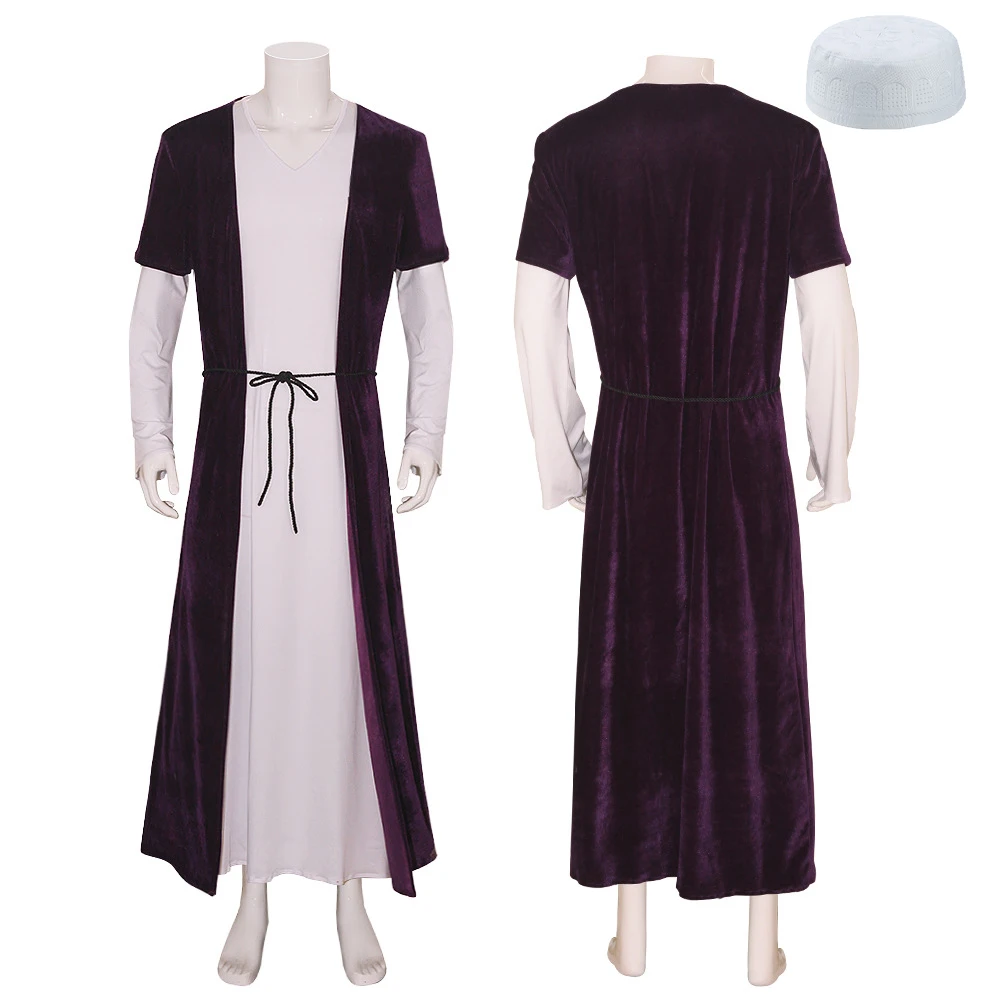 Middle East Muslim Cosplay Costume Full Sets Purple Robe Uniform for Adult Halloween Carnival Party Performance Clothes Roleplay
Middle East Muslim Cosplay Costume Full Sets Purple Robe Uniform for Adult Halloween Carnival Party Performance Clothes Roleplay