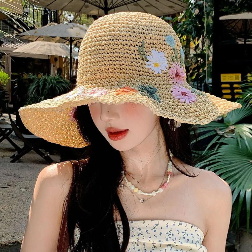 Fashion Colorful Flower Straw Hat Boho Embroidered Flower Weave Hat Breathable Korean Style Fisherman Hat Party
Fashion Colorful Flower Straw Hat Boho Embroidered Flower Weave Hat Breathable Korean Style Fisherman Hat Party