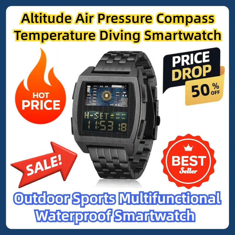 New Men Waterproof 50M Smart Watch Men's Digital Watch Retro Industrial Style Sports Smart Watch
New Men Waterproof 50M Smart Watch Men's Digital Watch Retro Industrial Style Sports Smart Watch