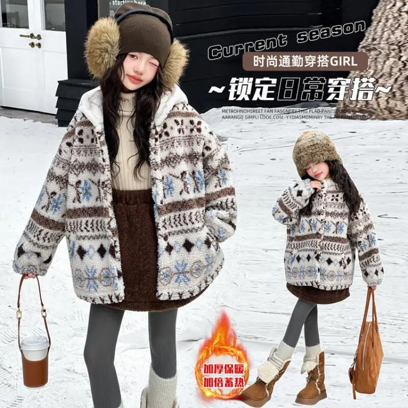 2025 Girls Warm Coat Autumn Winter Print Outerwear Hooded Tops Comfortable Windproof Children Clothing 4-12 Years Old New Trendy
2025 Girls Warm Coat Autumn Winter Print Outerwear Hooded Tops Comfortable Windproof Children Clothing 4-12 Years Old New Trendy
