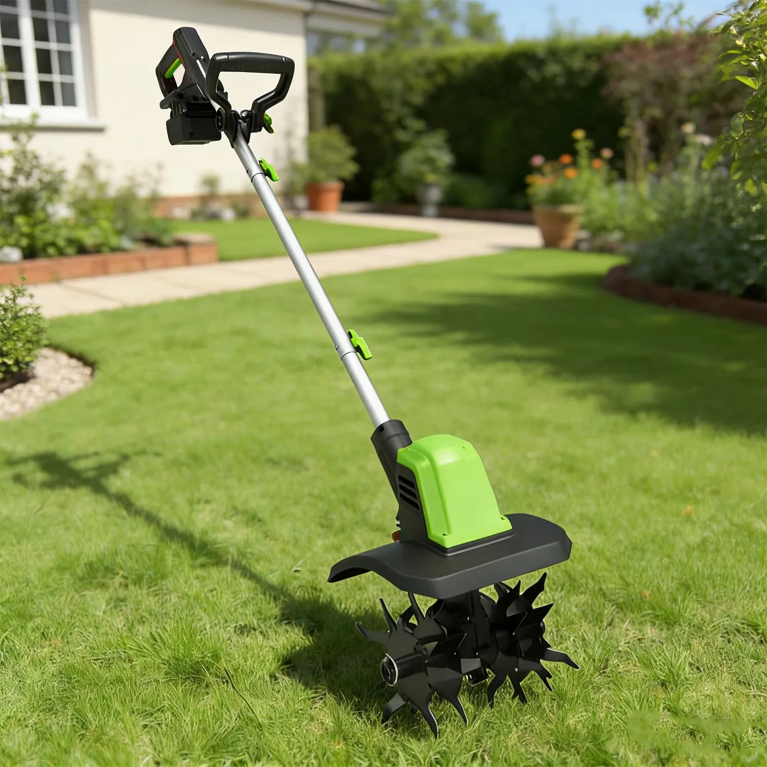 20V Brushless Motor Mini Cordless Tiller Rechargeable Portable Electric Cultivator for Garden Soil Loosening
20V Brushless Motor Mini Cordless Tiller Rechargeable Portable Electric Cultivator for Garden Soil Loosening