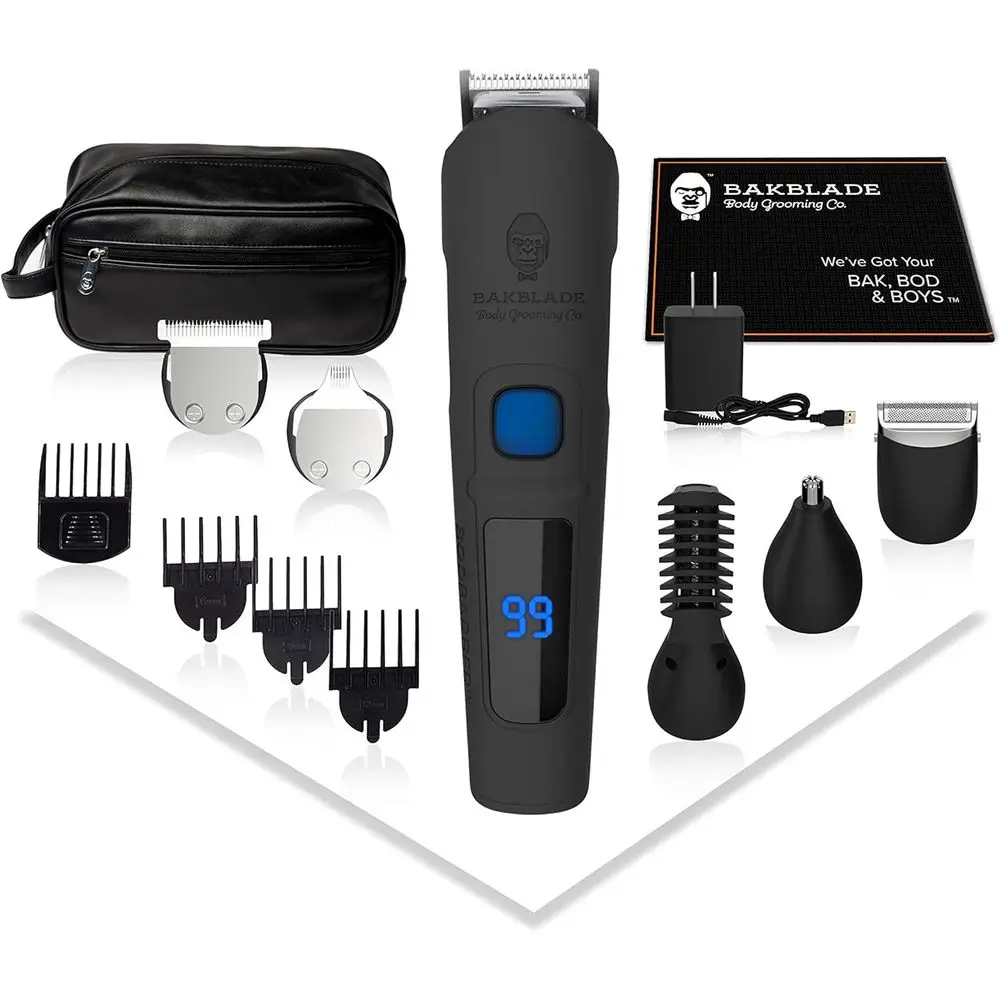 All-in-One Men's Grooming Kit: Electric Beard Trimmer, Body, Groin, Nose & Ear Hair Groomer - Cordless & Waterproof
All-in-One Men's Grooming Kit: Electric Beard Trimmer, Body, Groin, Nose & Ear Hair Groomer - Cordless & Waterproof