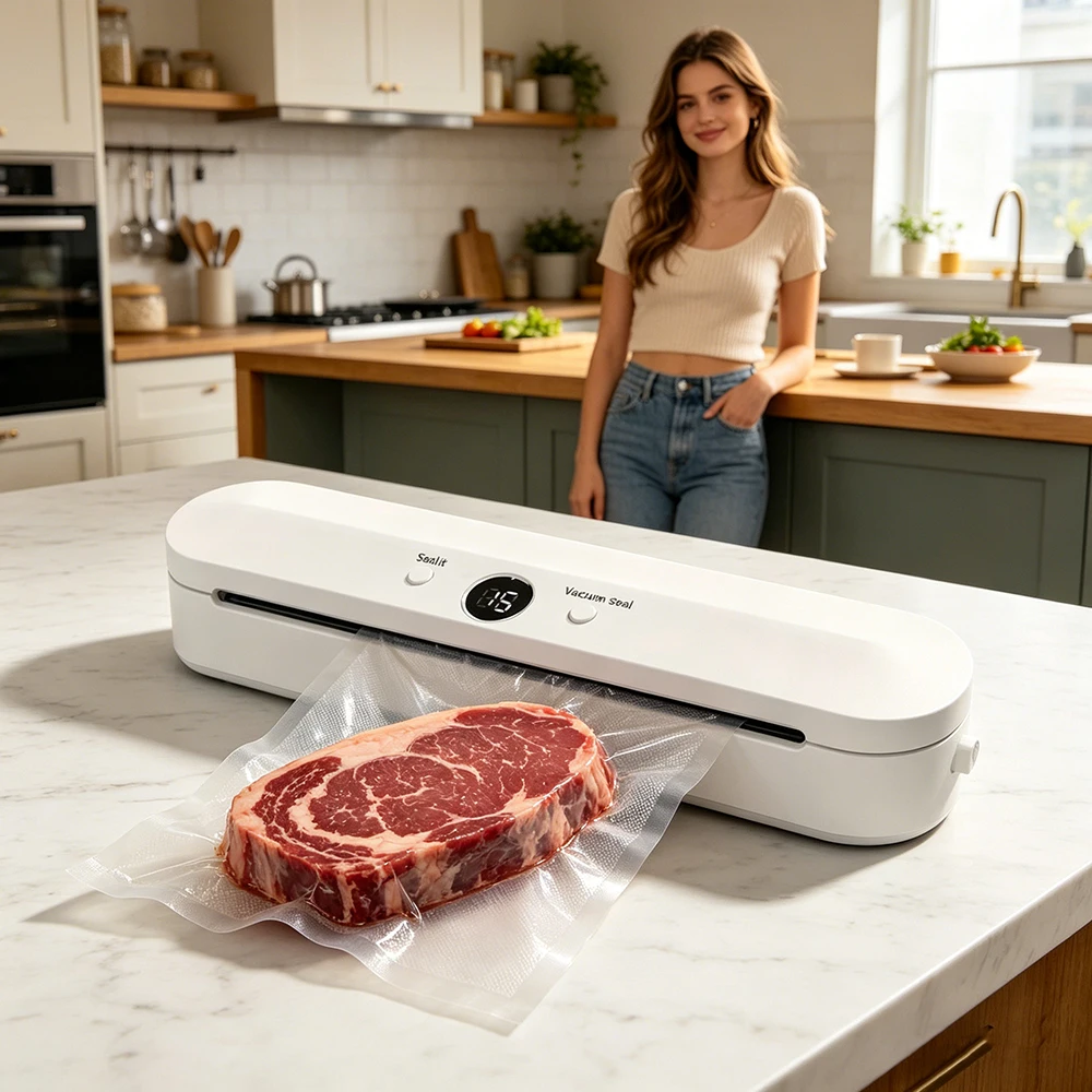 Automatic Vacuum Sealer Machine With 10pcs Free Food Saver Bags for Food Vegetables Fruits Nuts and Meat Storage Proof Sealer
Automatic Vacuum Sealer Machine With 10pcs Free Food Saver Bags for Food Vegetables Fruits Nuts and Meat Storage Proof Sealer