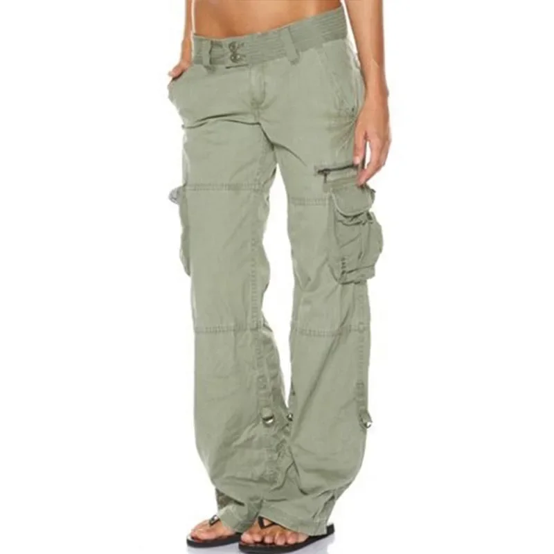 Spring and Autumn new retro wide-leg women's pants, multi-pocket casual loose and thin straight overalls
Spring and Autumn new retro wide-leg women's pants, multi-pocket casual loose and thin straight overalls