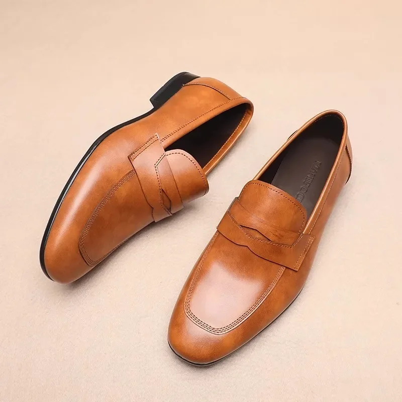 Loafers Shoes for Men's New Genuine Leather Men's Breathable Handmade British Footwear for Men Large ShoeS Sizes 38-44 Wine Red
Loafers Shoes for Men's New Genuine Leather Men's Breathable Handmade British Footwear for Men Large ShoeS Sizes 38-44 Wine Red