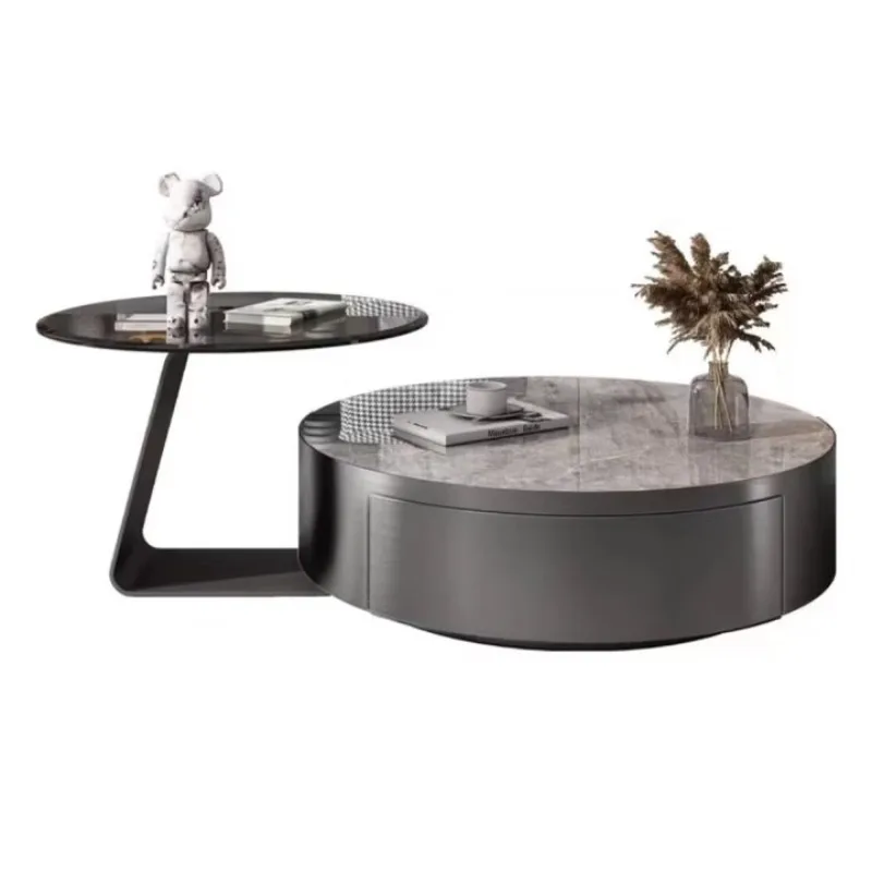 Комбинированный журнальный столик из нержавеющей стали и каменной плиты для гостиной, итальянский, в стиле легкой роскоши, с закаленным стеклом и большим выдвижным ящиком
Комбинированный журнальный столик из нержавеющей стали и каменной плиты для гостиной, итальянский, в стиле легкой роскоши, с закаленным стеклом и большим выдвижным ящиком