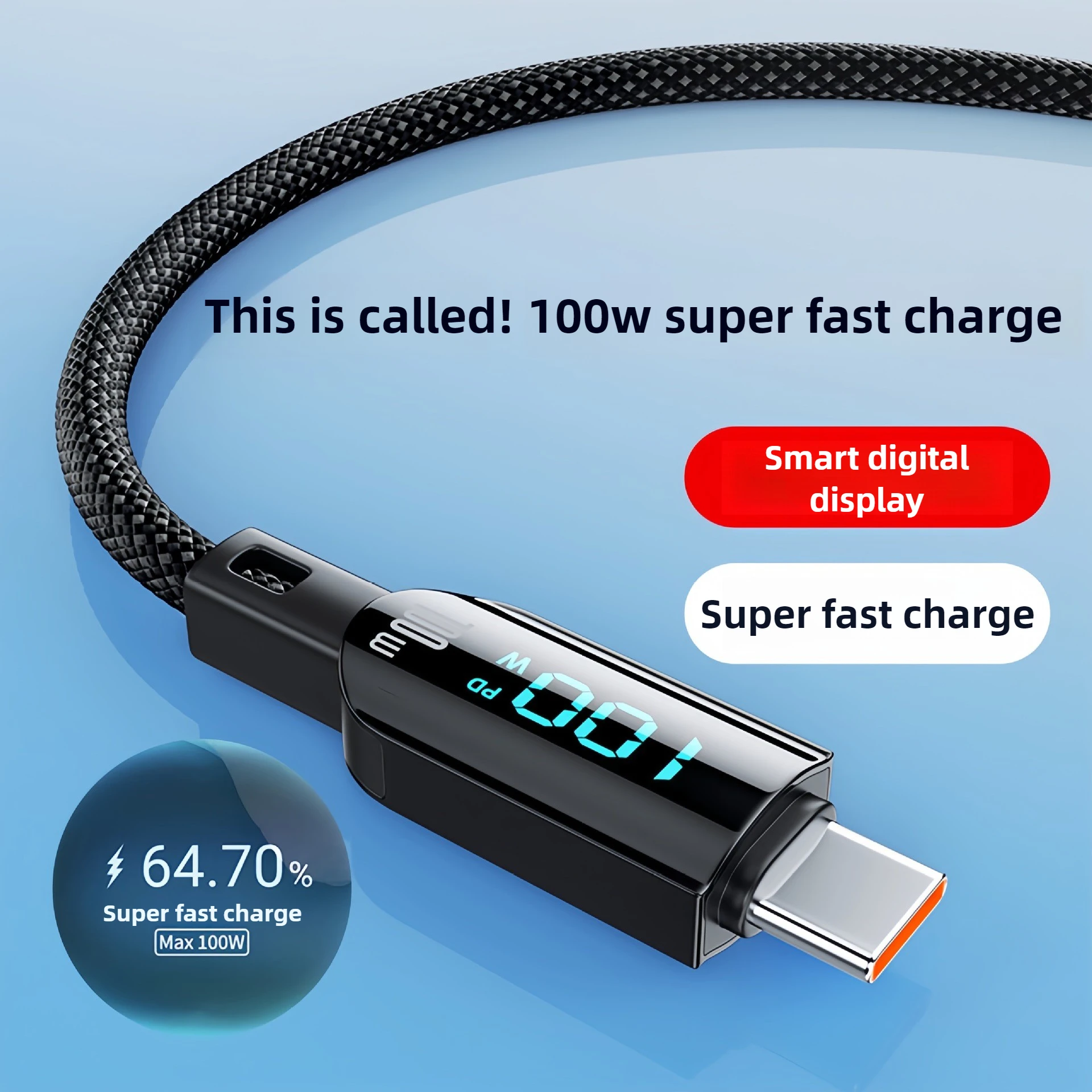 120W Super Fast Charging Smart Digital Display Phone Data Cable Typec Dual Port Suitable for Apple 15PD27W Charging Cable
120W Super Fast Charging Smart Digital Display Phone Data Cable Typec Dual Port Suitable for Apple 15PD27W Charging Cable