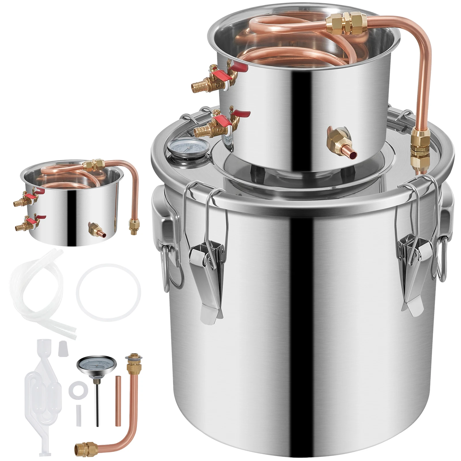 SucceBuy 3 Gal Alcohol Distiller Alambic Moonshine Still Stainless Copper DIY Home Brew Water Wine Essential Oil Brewing Kit
SucceBuy 3 Gal Alcohol Distiller Alambic Moonshine Still Stainless Copper DIY Home Brew Water Wine Essential Oil Brewing Kit