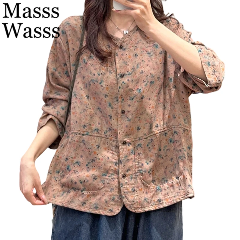 Весенние винтажные свободные рубашки с цветочным принтом Masss Wasss, женские топы в японском стиле, классические модные повседневные блузки из хлопка и льна для женщин
Весенние винтажные свободные рубашки с цветочным принтом Masss Wasss, женские топы в японском стиле, классические модные повседневные блузки из хлопка и льна для женщин