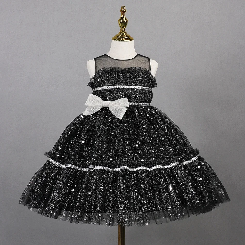 Children Bow Sequins Dress Girl Birthday Party Black Prom Dresses For Baby Girls Infant Costume Princess Clothing Tutu Dresses
Children Bow Sequins Dress Girl Birthday Party Black Prom Dresses For Baby Girls Infant Costume Princess Clothing Tutu Dresses