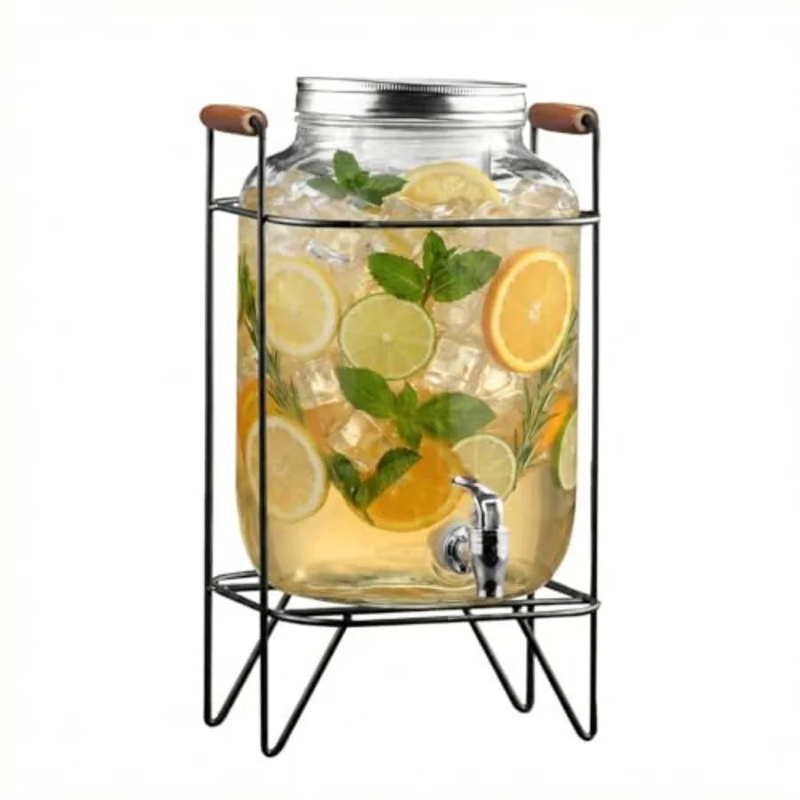 Beverage Dispenser Cold Drink Dispenser w/ 2-Gallon Capacity Glass Jug Metal Stand and Leak-Proof Acrylic Spigot Metal Lid Grea
Beverage Dispenser Cold Drink Dispenser w/ 2-Gallon Capacity Glass Jug Metal Stand and Leak-Proof Acrylic Spigot Metal Lid Grea