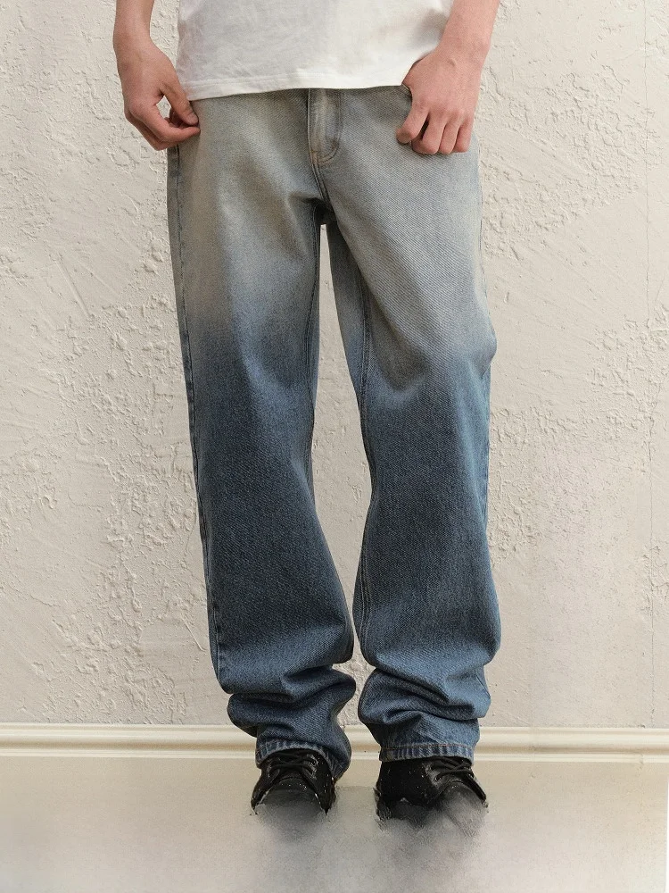 Washed Gradual Blue Men's Jeans Loose Straight Leg Casual Trousers American Style Comfortable Breathable Cotton Polyester Blend
Washed Gradual Blue Men's Jeans Loose Straight Leg Casual Trousers American Style Comfortable Breathable Cotton Polyester Blend
