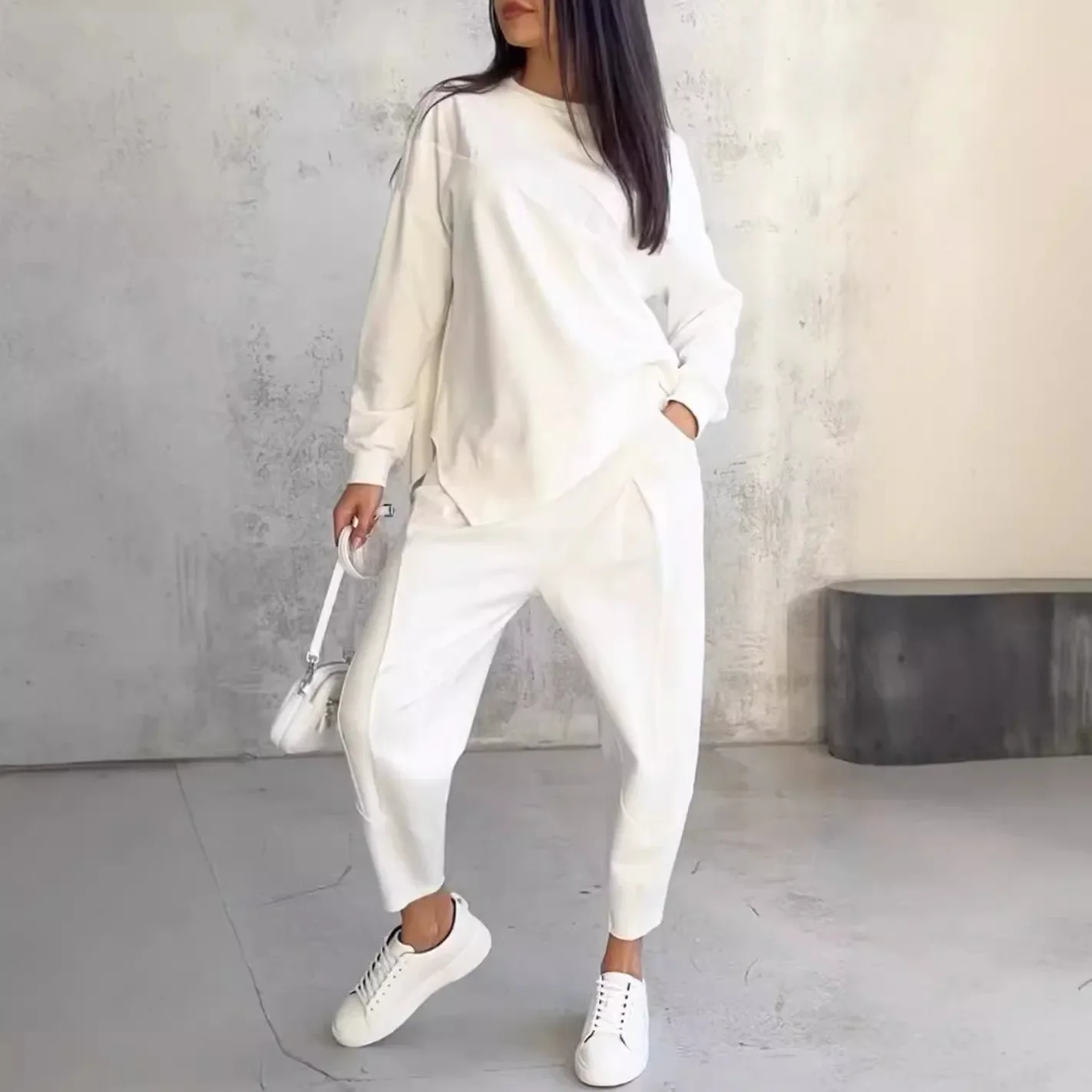 Women Casual 2 Piece Sets Solid Irregular Sweatwear Tops Jogger Pants Suit Women Sport Two Piece Outfit
Women Casual 2 Piece Sets Solid Irregular Sweatwear Tops Jogger Pants Suit Women Sport Two Piece Outfit