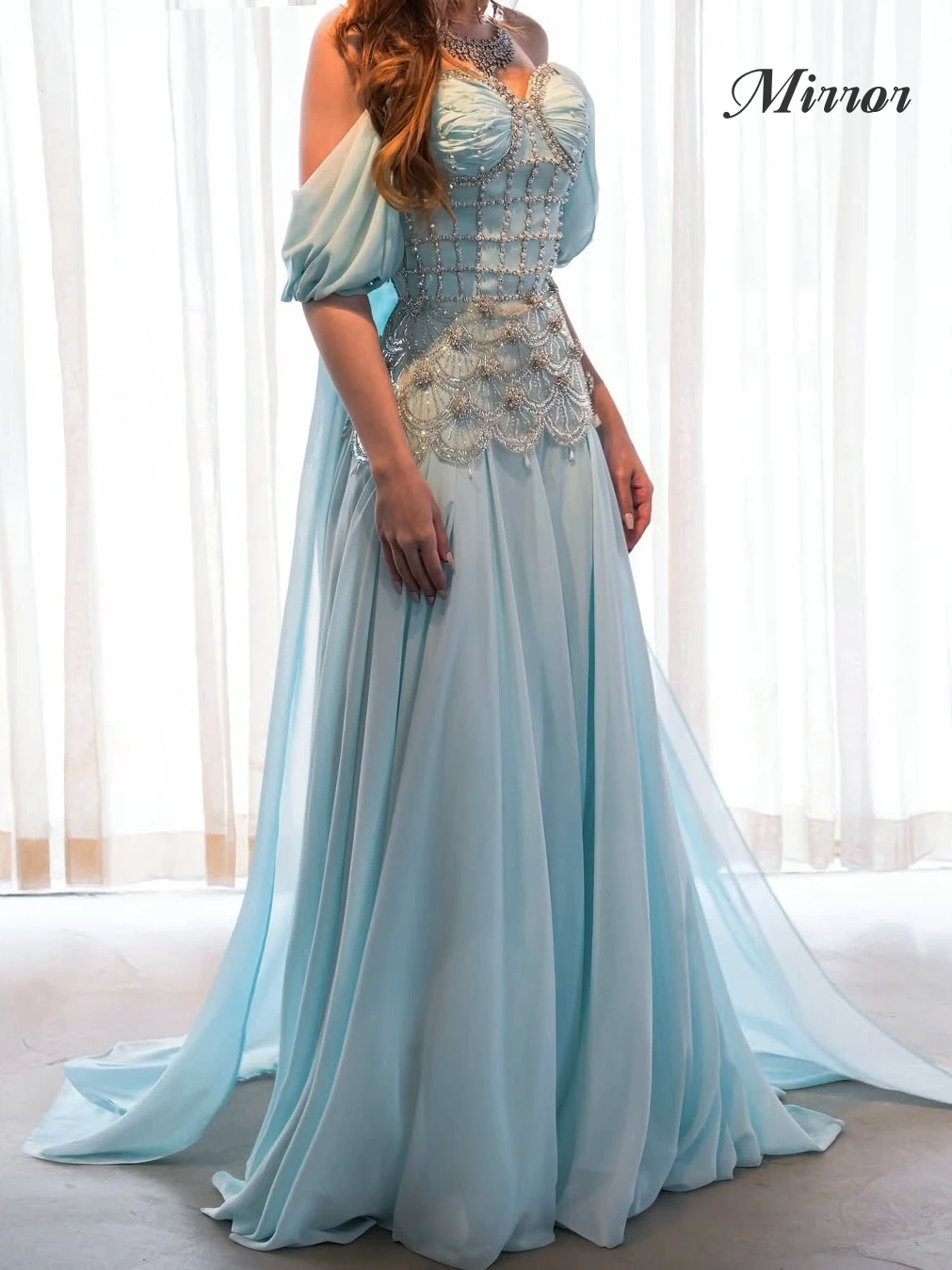 Mirror Dress Elegant Vintage Sweet Blue Pearls Beads Chiffon A-Line New Customize Formal Occasion Prom Dress Evening Party Gowns
Mirror Dress Elegant Vintage Sweet Blue Pearls Beads Chiffon A-Line New Customize Formal Occasion Prom Dress Evening Party Gowns