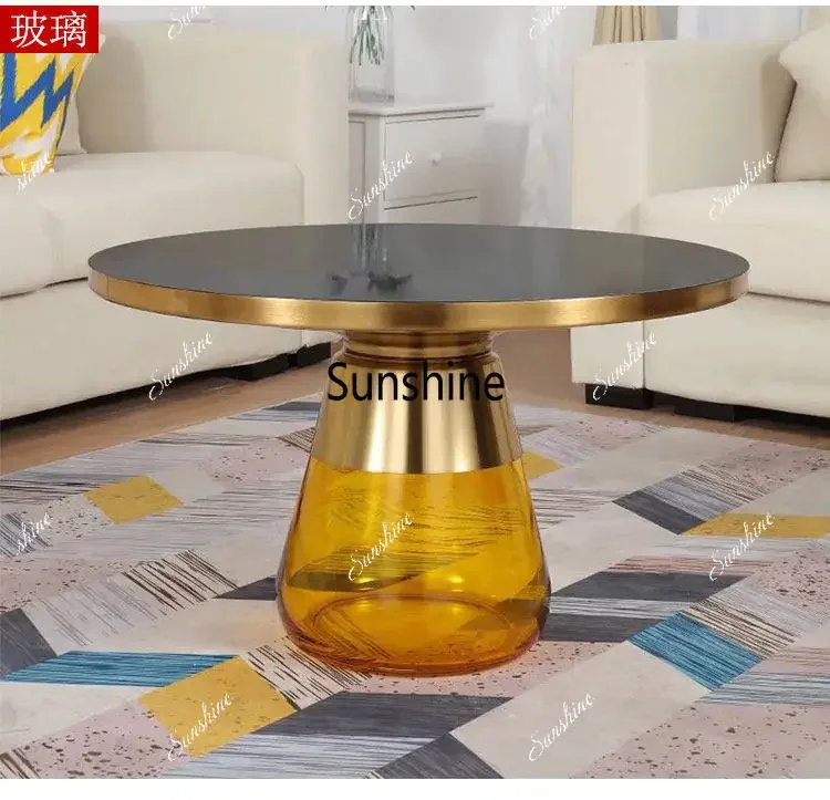 Light luxury living room metal creative round transparent storage glass small coffee table
Light luxury living room metal creative round transparent storage glass small coffee table