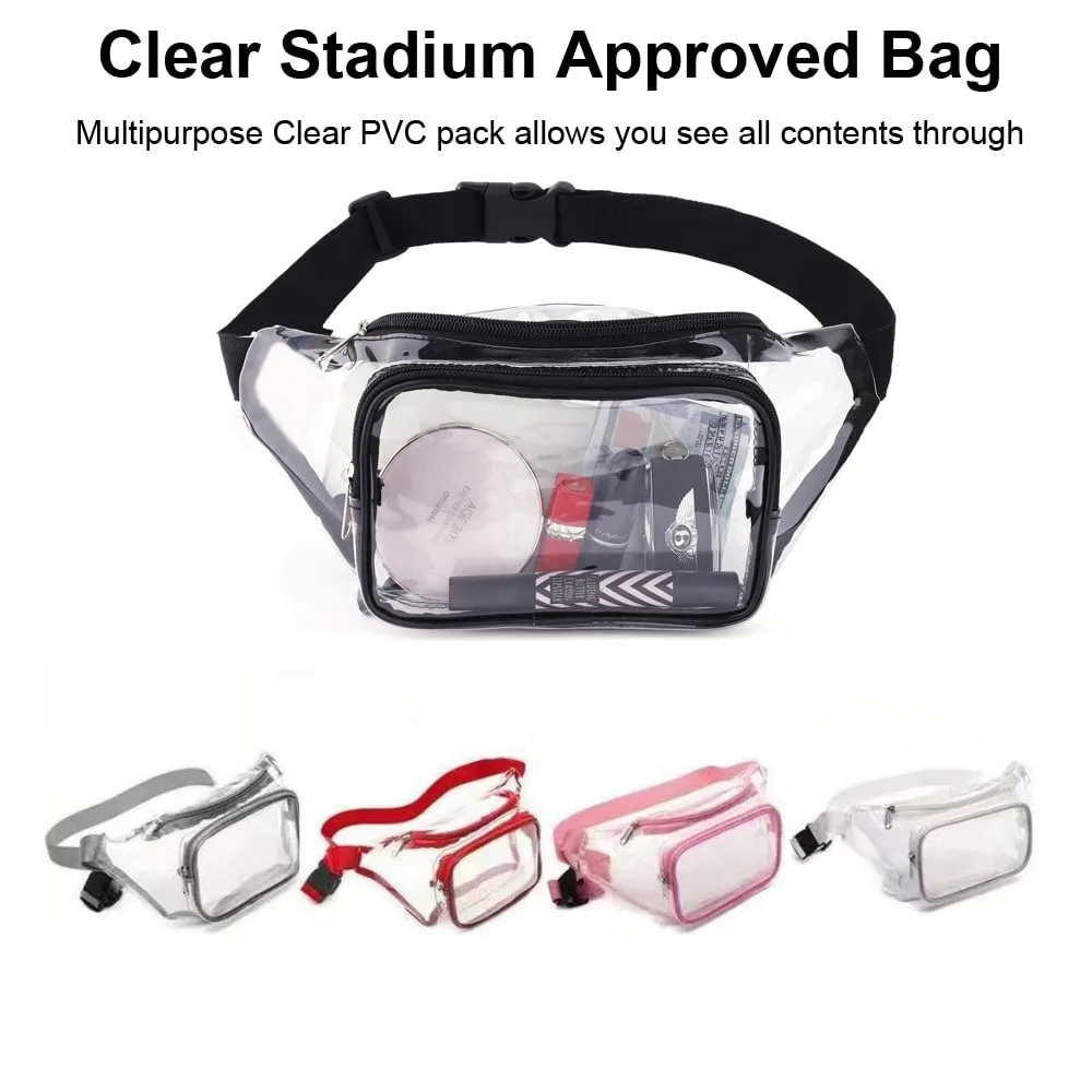 Clear Fanny Pack Stadium Approved Waterproof PVC Transparent Belt Bag Pass Security Check Quickly For Concerts Festivals Women
Clear Fanny Pack Stadium Approved Waterproof PVC Transparent Belt Bag Pass Security Check Quickly For Concerts Festivals Women