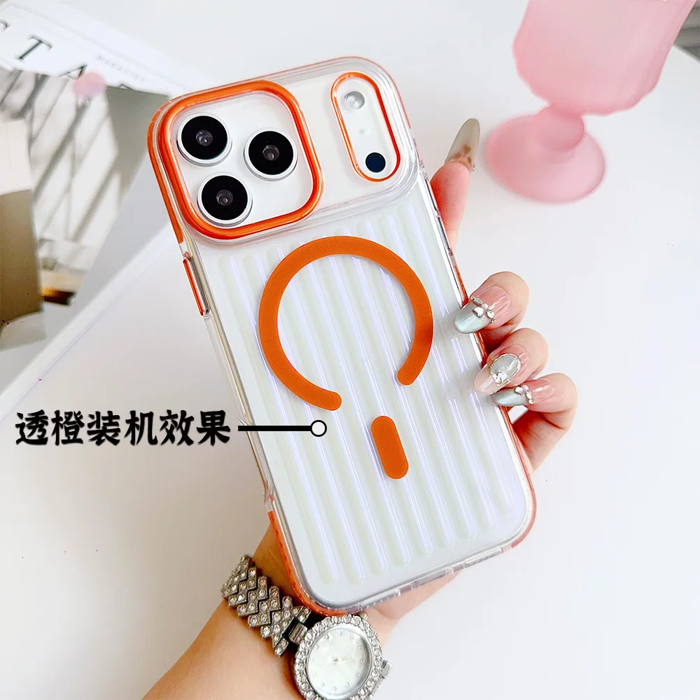 For iPhone 17 Air Pro Max Case Magsafe Clear Glary Luggage Style Textured Anti-Fall Edge Protection Hybrid Cover Shell 
For iPhone 17 Air Pro Max Case Magsafe Clear Glary Luggage Style Textured Anti-Fall Edge Protection Hybrid Cover Shell