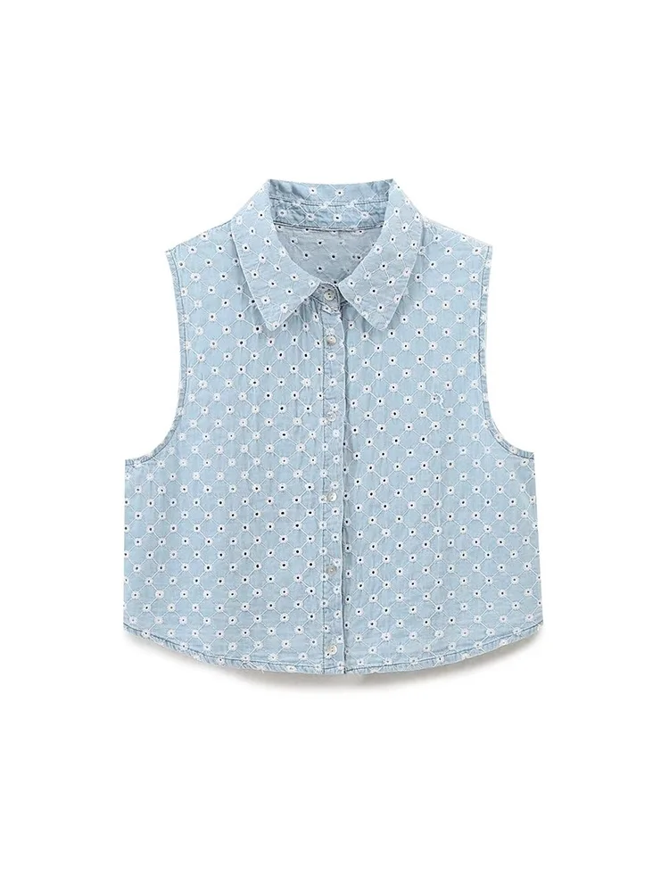New autumn European and American style women's clothing hollow embroidery denim tops casual versatile
New autumn European and American style women's clothing hollow embroidery denim tops casual versatile