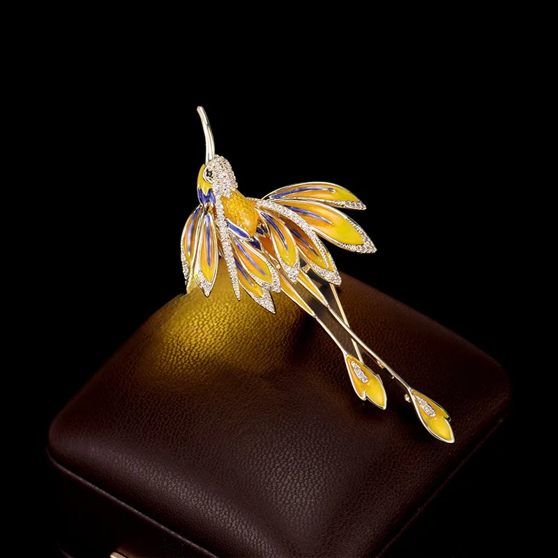 National Style Exquisite Enamel Bird Brooch Niche Light Luxury Micro Inlaid Zircon Brooch Fashion Retro Cheongsam Coat Pin
National Style Exquisite Enamel Bird Brooch Niche Light Luxury Micro Inlaid Zircon Brooch Fashion Retro Cheongsam Coat Pin