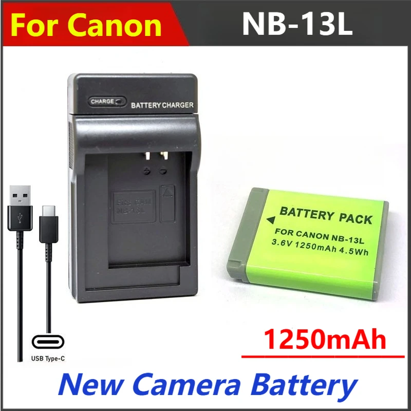 1250mAh NB-13L NB13L Battery Charger For Canon G1X3 G5X G5X2 G7X Mark II III G7X2 G7X3 G9X SX720HS SX620HS SX740HS SX730HS
1250mAh NB-13L NB13L Battery Charger For Canon G1X3 G5X G5X2 G7X Mark II III G7X2 G7X3 G9X SX720HS SX620HS SX740HS SX730HS