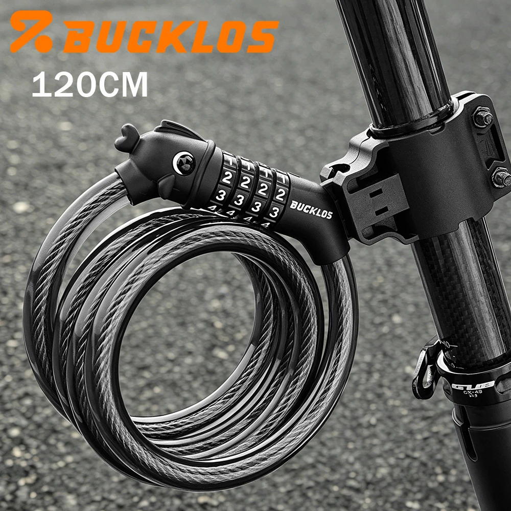 BUCKLOS Bicycle Cable Lock 4 Digit Anti-theft Bicycle Password Lock 1.2M Steel Cable Motorcycle/E-Bike Locks
BUCKLOS Bicycle Cable Lock 4 Digit Anti-theft Bicycle Password Lock 1.2M Steel Cable Motorcycle/E-Bike Locks