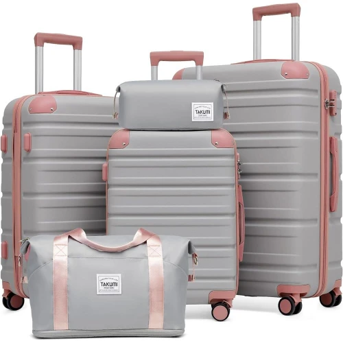 Lage Sets 5 Piece Lightweight Carry On lage with Duel Bag ABS+PC Hardshell Suitcases with zippers Double Spinner Wheels T
Lage Sets 5 Piece Lightweight Carry On lage with Duel Bag ABS+PC Hardshell Suitcases with zippers Double Spinner Wheels T