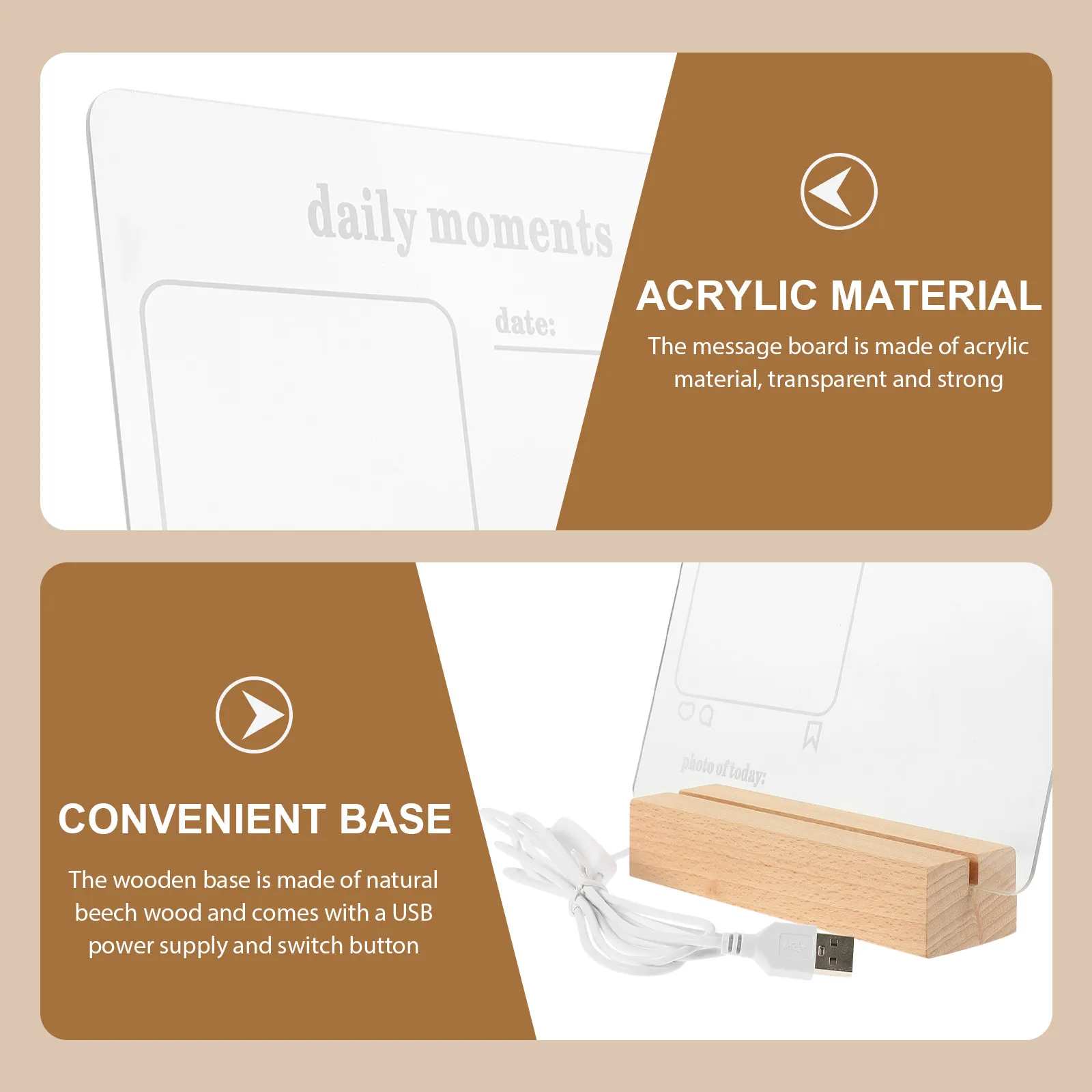 LED Light Up Acrylic Dry Erase Board Transparent Memo Writing Board for Home Office School Desktop Decoration Night Lamp Cute
LED Light Up Acrylic Dry Erase Board Transparent Memo Writing Board for Home Office School Desktop Decoration Night Lamp Cute
