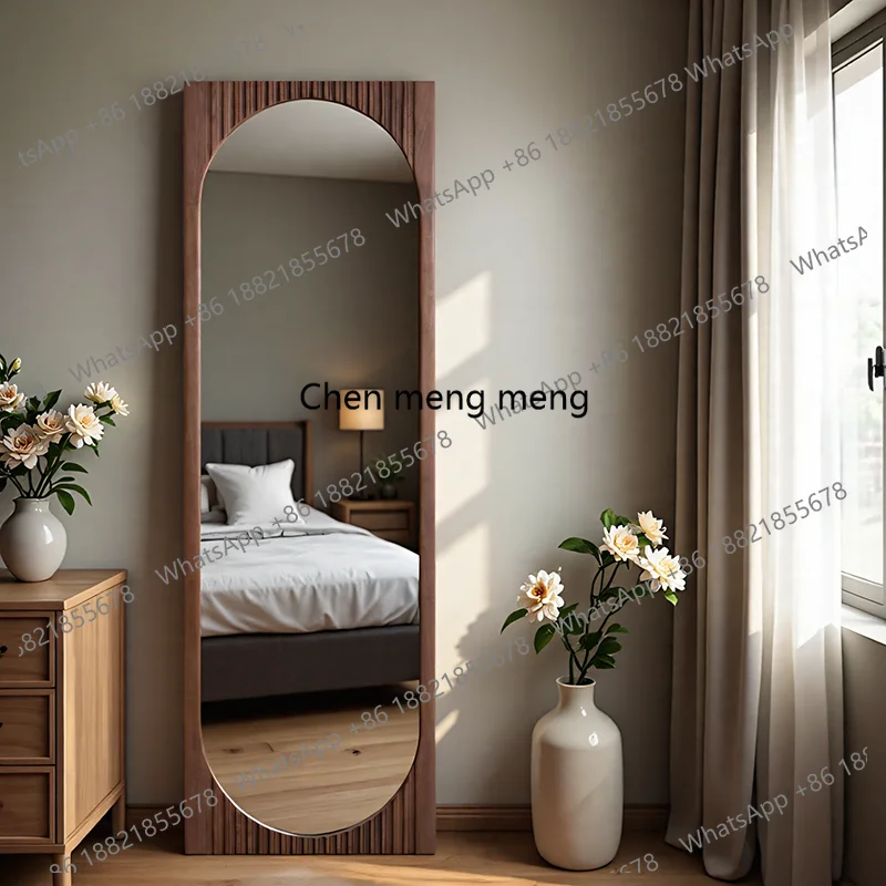 French retro black walnut full-length mirror medieval wall-mounted full-length mirror French home
French retro black walnut full-length mirror medieval wall-mounted full-length mirror French home