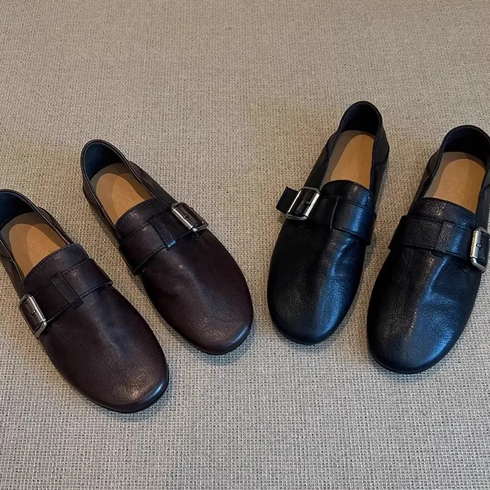 Женские туфли Le Fu, весна-осень 2026, новые, на плоской подошве, мягкие, ретро, из искусственной кожи
Женские туфли Le Fu, весна-осень 2026, новые, на плоской подошве, мягкие, ретро, из искусственной кожи