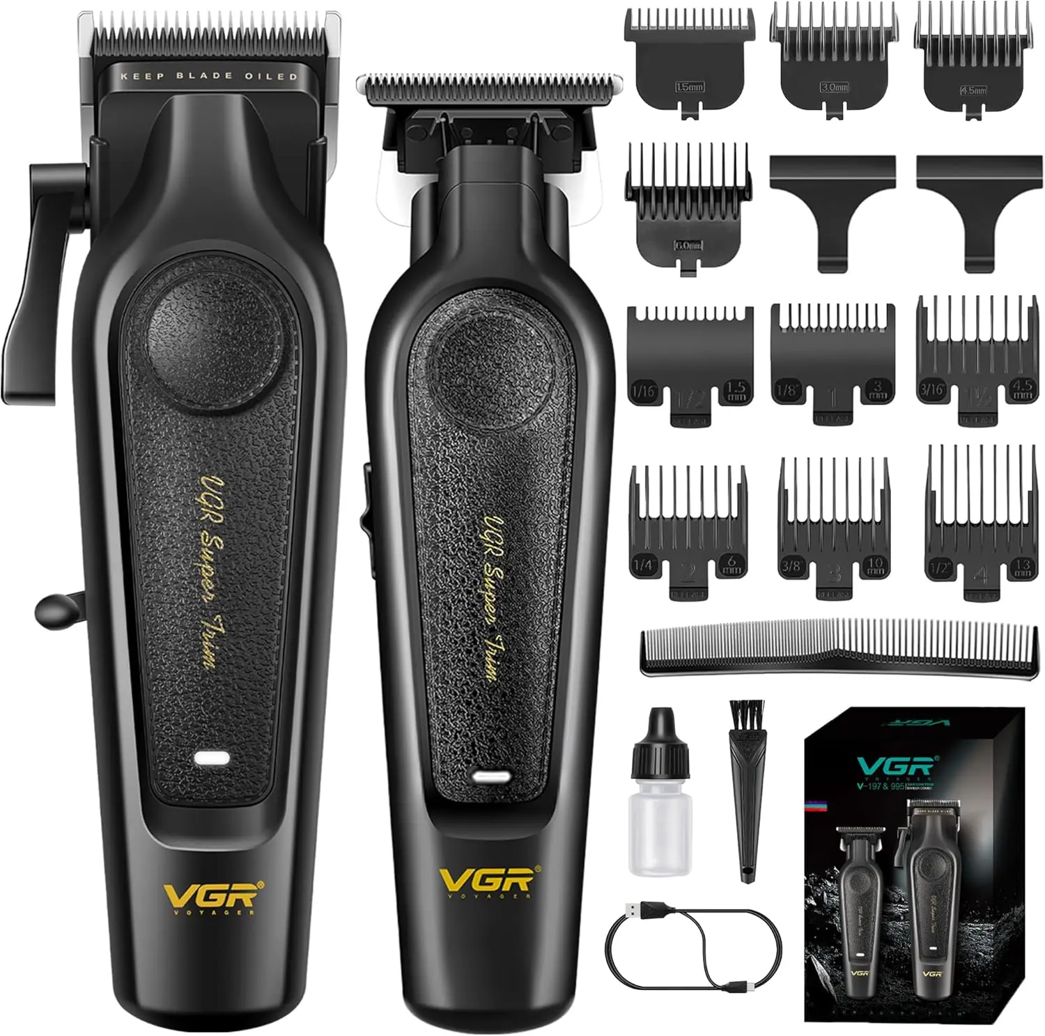 Professional Cordless Hair Clippers & Trimmer Set - 7000RPM High Power, Ceramic Blade, USB-C Rechargeable for Men's Grooming
Professional Cordless Hair Clippers & Trimmer Set - 7000RPM High Power, Ceramic Blade, USB-C Rechargeable for Men's Grooming