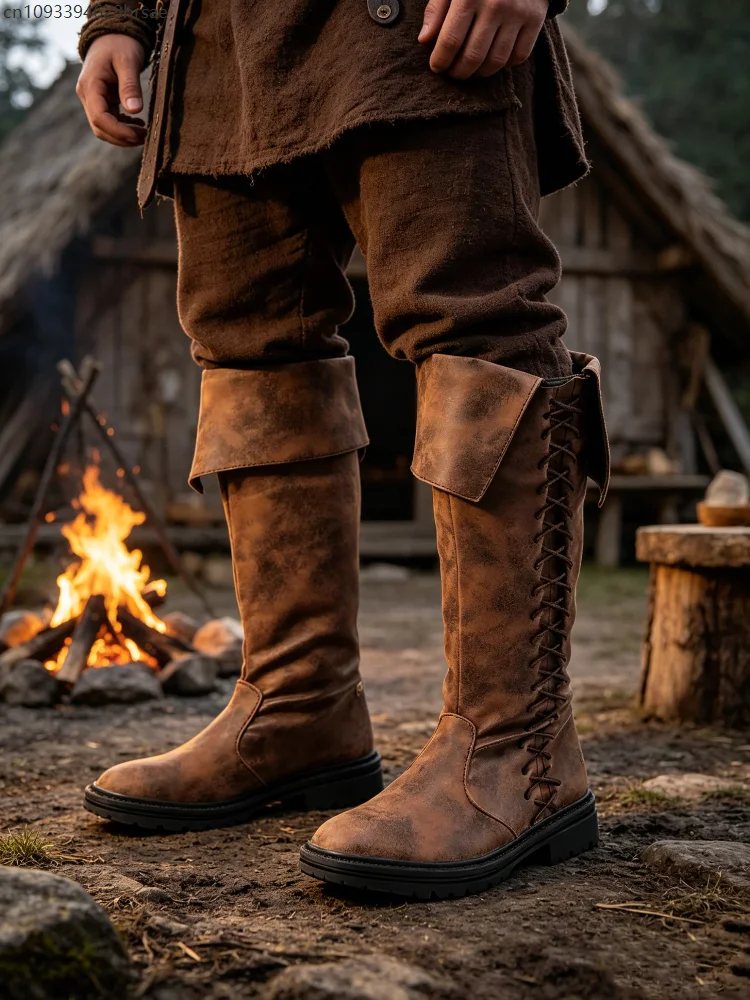 Men's Retro Medieval Boots Vintage Renaissance Pirate Knight Cosplay Lace-Up High Gothic Boots Party Role Playing Shoes
Men's Retro Medieval Boots Vintage Renaissance Pirate Knight Cosplay Lace-Up High Gothic Boots Party Role Playing Shoes