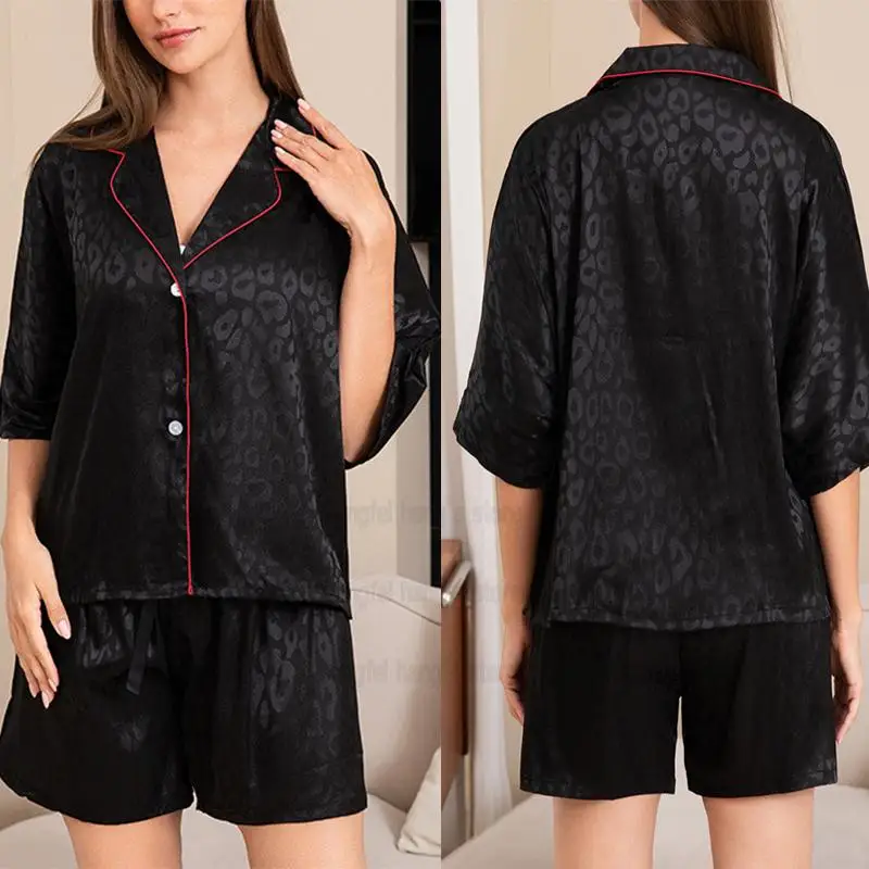 Loose Icesilk Pijama Mujer Flare Sleeve Home Wear Lady Summer Nightwear Single Breasted Pajama Sets 2Pcs Shorts Suit Loungewear
Loose Icesilk Pijama Mujer Flare Sleeve Home Wear Lady Summer Nightwear Single Breasted Pajama Sets 2Pcs Shorts Suit Loungewear
