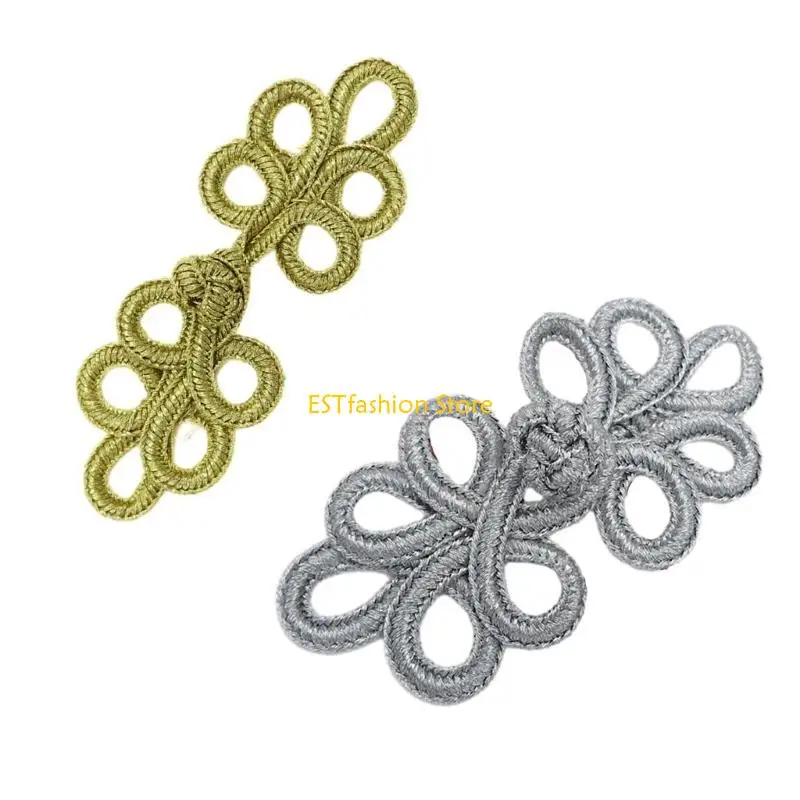 Y5GC Five Leaves Chinese Cheongsam Knot Button Closure Ribbon Gold Wire Fastener Hanfu Shirt Suit DIY Sewing Craft
Y5GC Five Leaves Chinese Cheongsam Knot Button Closure Ribbon Gold Wire Fastener Hanfu Shirt Suit DIY Sewing Craft